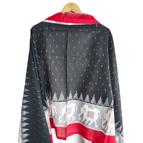 Eternal Beauty Handwoven Pochampally Ikat Silk Dupatta with Zari Elegance