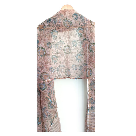 Kota Doria Hand Block Printed Duptta