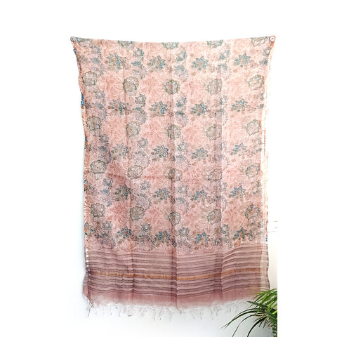 Kota Doria Hand Block Printed Duptta