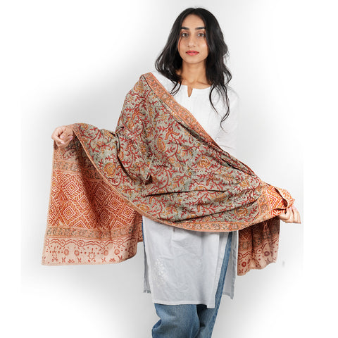 Indian Scarves Women's Kalamkari cotton stole Size  55x194 cm