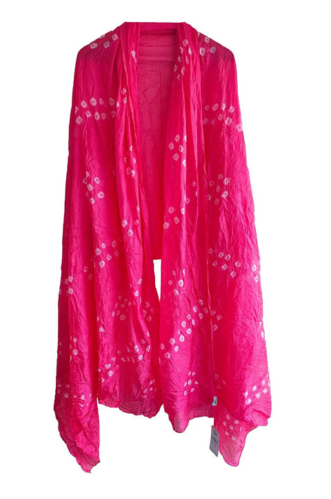 Multicolor Tie-Dye SIlk Dupatta, Handcrafted Bandhani Style, Ethnic Scarf