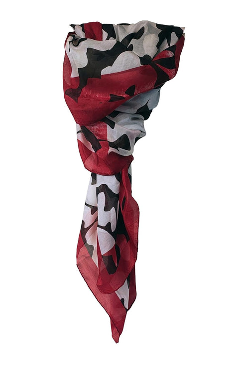 Floral Paisley Print Silk Scarf, Light Weight Square Neck Wrap, Blue and Orange Border Pattern, 100x100 cm