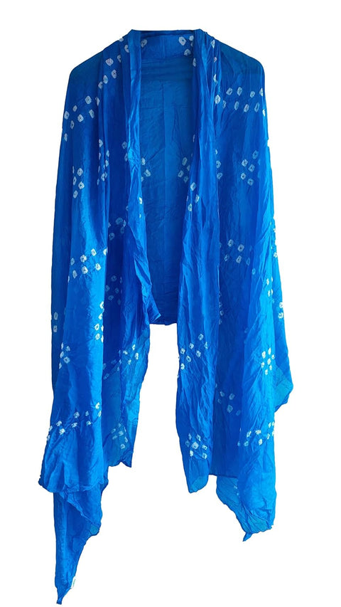 Multicolor Tie-Dye SIlk Dupatta, Handcrafted Bandhani Style, Ethnic Scarf
