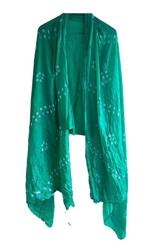 Multicolor Tie-Dye SIlk Dupatta, Handcrafted Bandhani Style, Ethnic Scarf