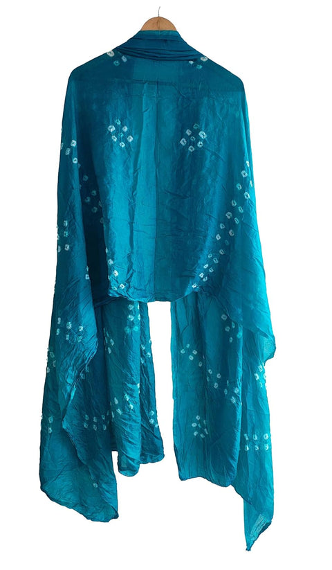 Multicolor Tie-Dye SIlk Dupatta, Handcrafted Bandhani Style, Ethnic Scarf