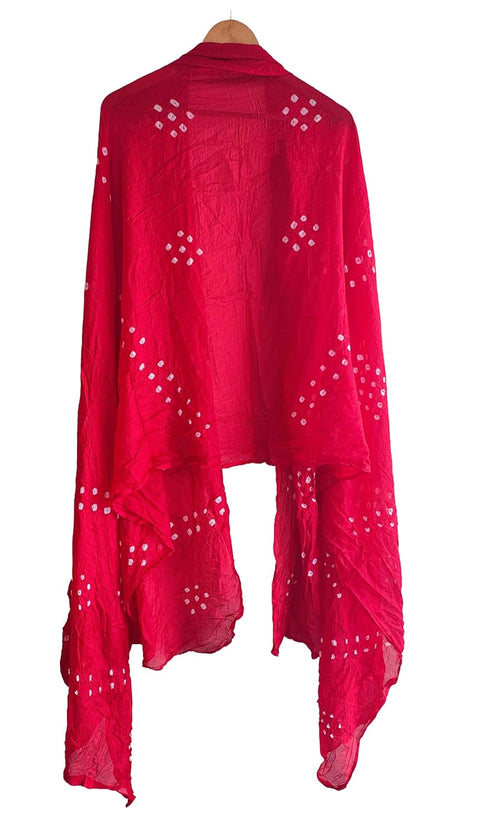 Multicolor Tie-Dye SIlk Dupatta, Handcrafted Bandhani Style, Ethnic Scarf