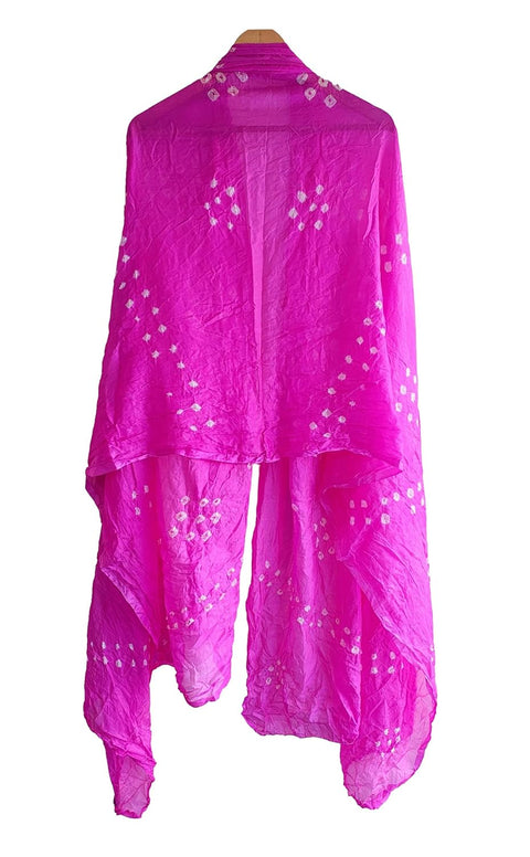 Multicolor Tie-Dye SIlk Dupatta, Handcrafted Bandhani Style, Ethnic Scarf