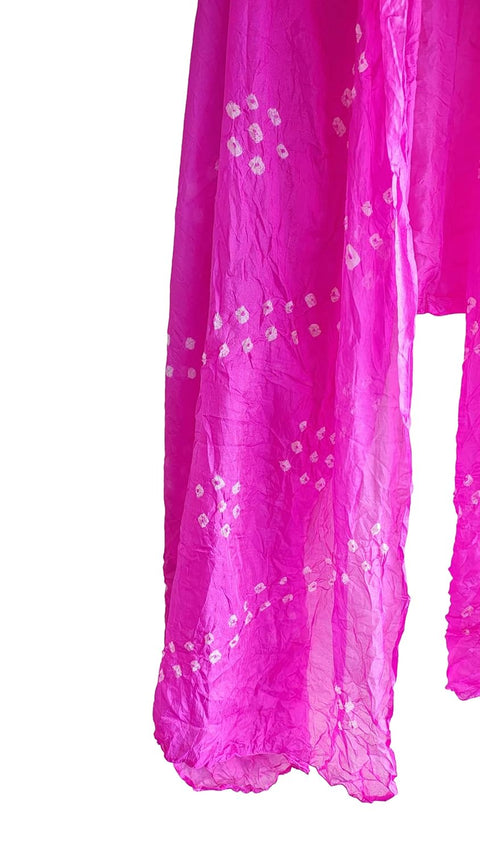 Multicolor Tie-Dye SIlk Dupatta, Handcrafted Bandhani Style, Ethnic Scarf