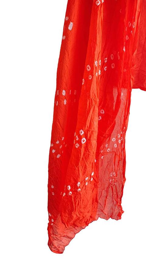 Multicolor Tie-Dye SIlk Dupatta, Handcrafted Bandhani Style, Ethnic Scarf