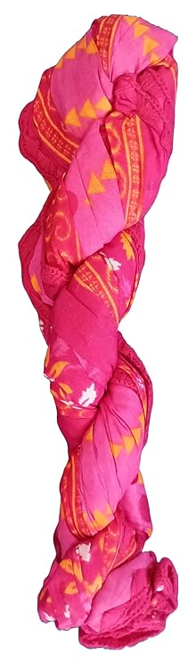 Chiffon Crushed Fancy Dupatta COMBO set of five Multi Color(Brown ,red,yellow,purple,yellow and pink ))