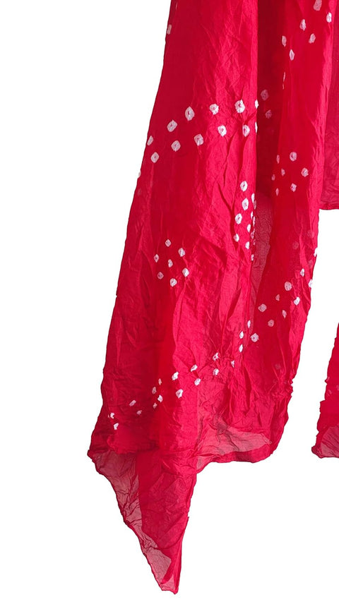 Multicolor Tie-Dye SIlk Dupatta, Handcrafted Bandhani Style, Ethnic Scarf