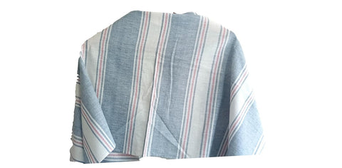 Blue Off White Pure Linen Soft Stole Size 55 X 190 Cm