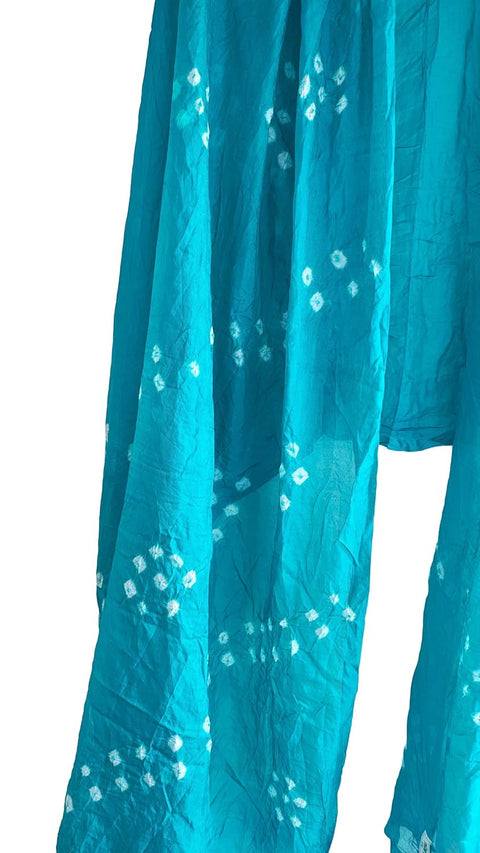 Multicolor Tie-Dye SIlk Dupatta, Handcrafted Bandhani Style, Ethnic Scarf