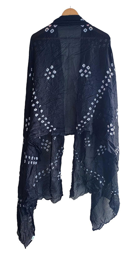 Multicolor Tie-Dye SIlk Dupatta, Handcrafted Bandhani Style, Ethnic Scarf