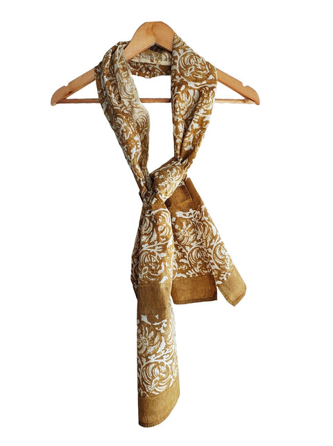 Kalamkari Cotton Stole for Women - Hand Block Printed Indian Scarf (120x185cm)