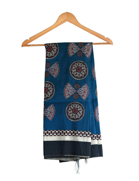 Assam Silk Traditional Dupatta with Multicolor Multi moti Motif | Ethnic Printed Cotton Dupatta with Tassels