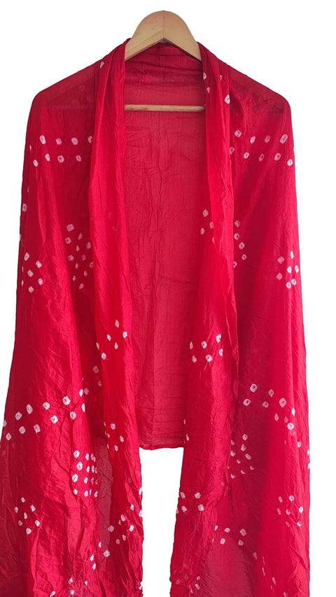 Multicolor Tie-Dye SIlk Dupatta, Handcrafted Bandhani Style, Ethnic Scarf