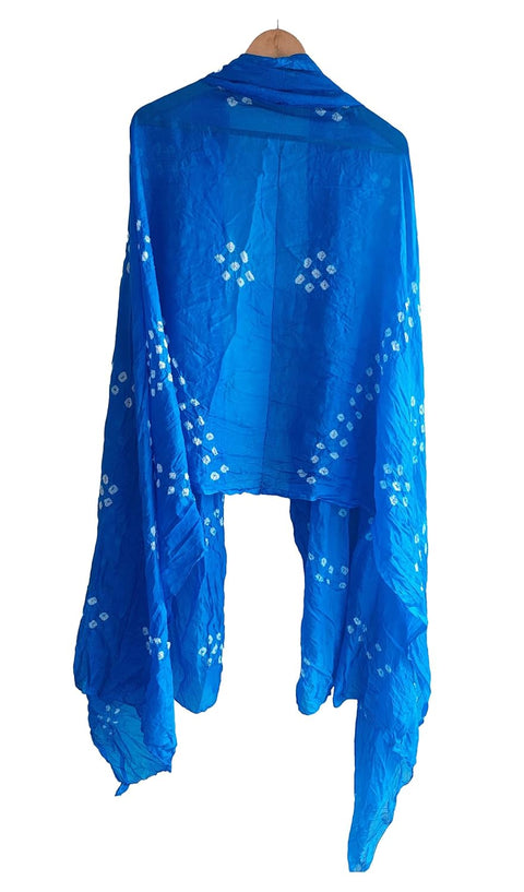 Multicolor Tie-Dye SIlk Dupatta, Handcrafted Bandhani Style, Ethnic Scarf