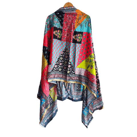 Pakistani Digital Printed Chinnon Multicoloured Dupatta With Heavy Mirror Work