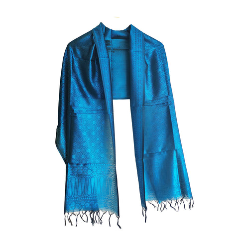 Banarasi Silk Stole - Elegant Floral Motifs