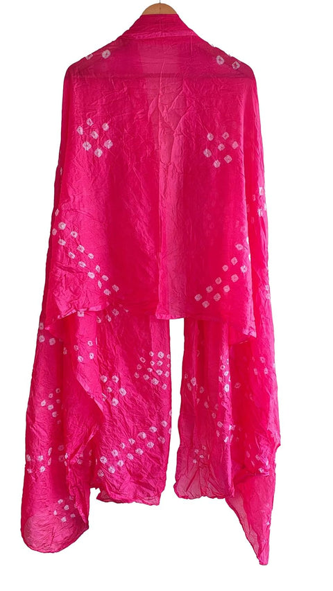 Multicolor Tie-Dye SIlk Dupatta, Handcrafted Bandhani Style, Ethnic Scarf