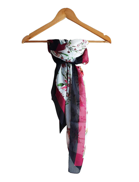 Women's Silk Fancy Desigen Scarf & Wrap | Trendy Classic Stole for Dress, Summerwear Scarf