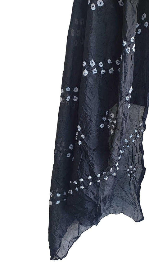 Multicolor Tie-Dye SIlk Dupatta, Handcrafted Bandhani Style, Ethnic Scarf