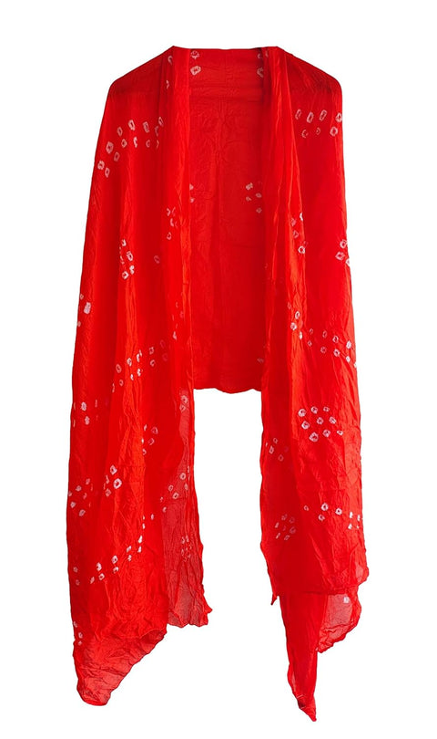 Multicolor Tie-Dye SIlk Dupatta, Handcrafted Bandhani Style, Ethnic Scarf
