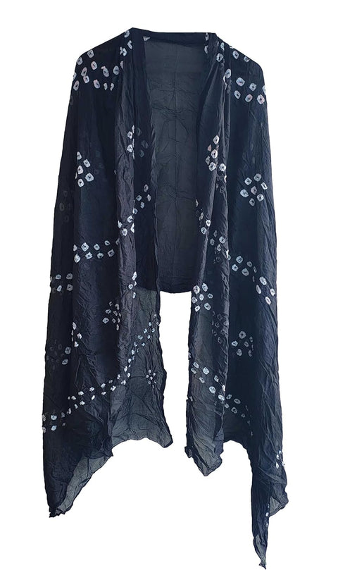 Multicolor Tie-Dye SIlk Dupatta, Handcrafted Bandhani Style, Ethnic Scarf
