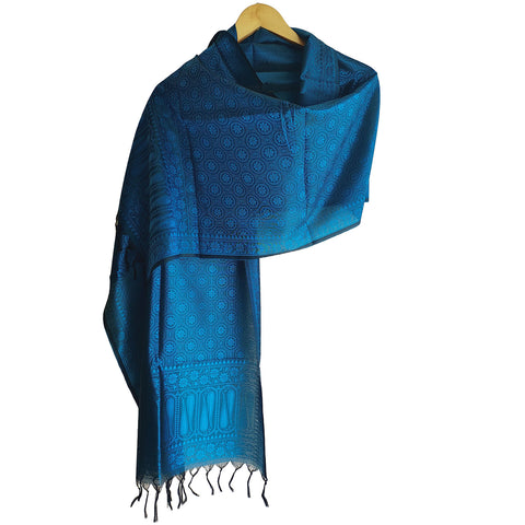 Banarasi Silk Stole - Elegant Floral Motifs