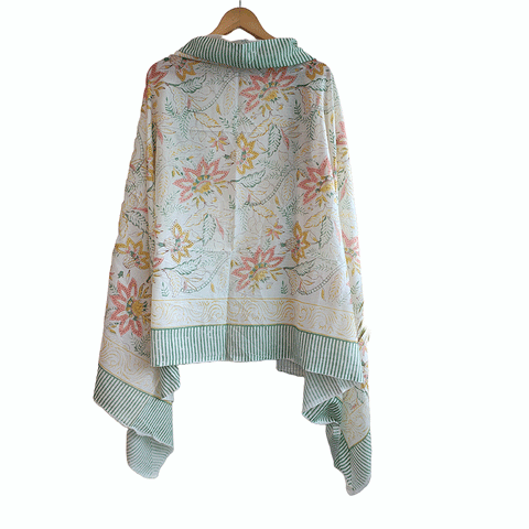 Bagru Block Print Sarong, Sarong Beach Wrap, Cotton Sarong,Pareo, Summer Pareo ,Size 45X80 Inc