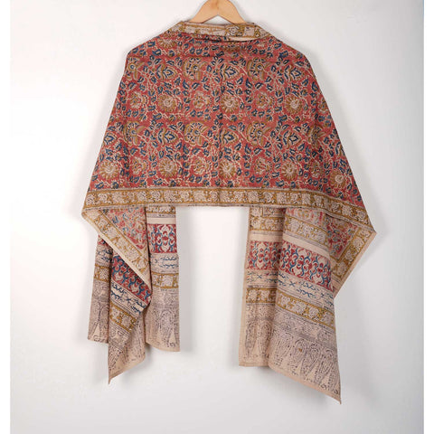 Indian Scarves Women's Kalamkari cotton stole Size 73x194 cm