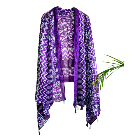Lightweight Pure Cotton Breathable Stole Scarf for Summer, Size2,25 Mtr