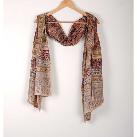 Indian Scarves Women's Kalamkari cotton stole Size 73x194 cm