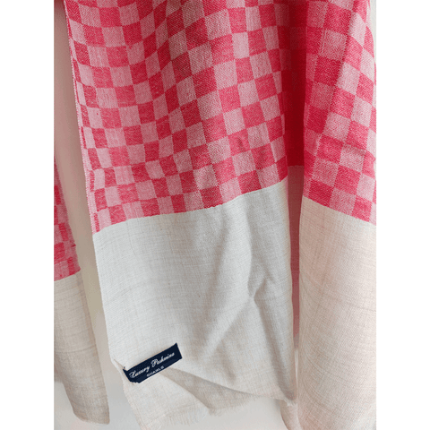 Earthy Elegance Embroidered Wool Stole | Cherry Red | Warm Winter Wrap for Women