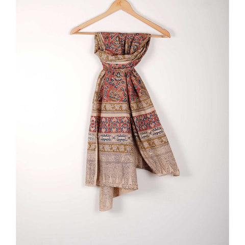 Indian Scarves Women's Kalamkari cotton stole Size 73x194 cm
