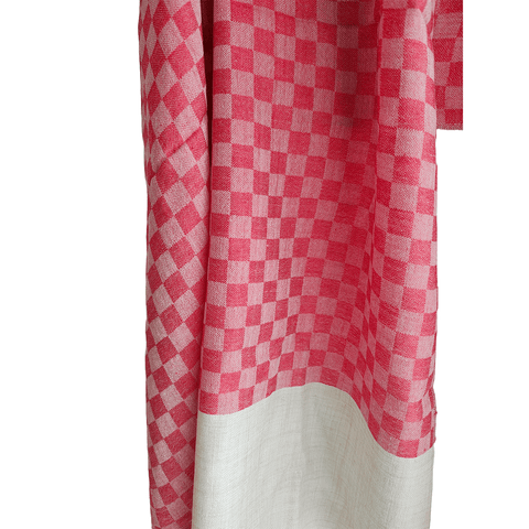 Earthy Elegance Embroidered Wool Stole | Cherry Red | Warm Winter Wrap for Women