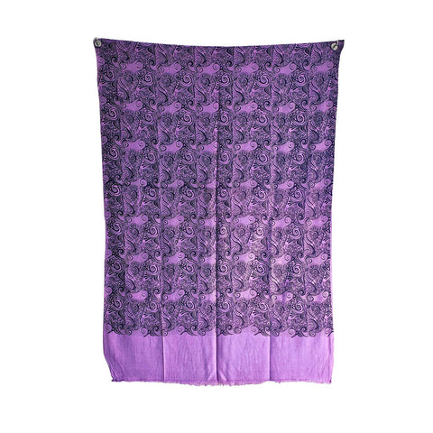 Women's Reversible Silk Viscose Summer Stole, with Fringe Tassels, 185 x 75 cm