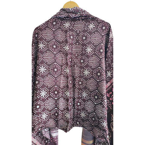 India Scarves Semi Gaji Silk Bandhani Dupatta(Purple)