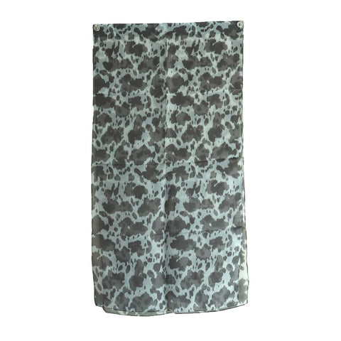 India Scarves Silk Stole, Prints Multi Color, 51 cm Width x 65 cm Length, Lightweight( Grey And Black )