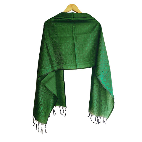 Banarasi Silk Stole - Luxurious Golden Threadwork 55X180 Cm