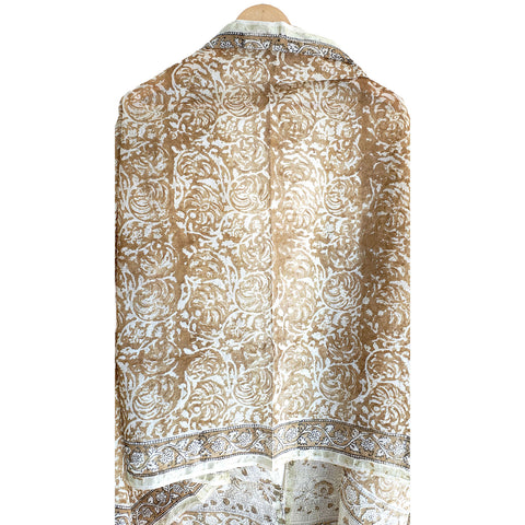 Chanderi Kalamkari Hand Block Printed Duptta