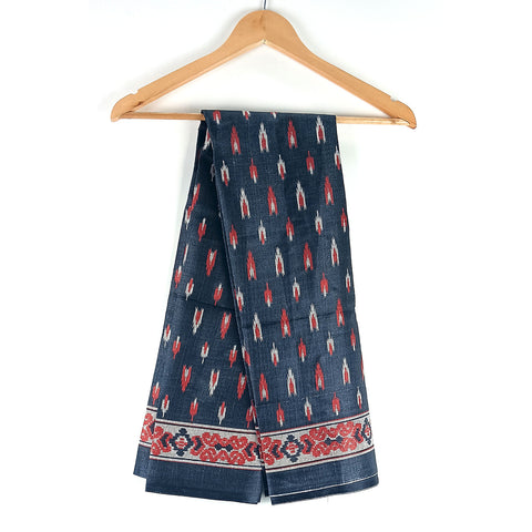 Khadi Cotton Poly Silk Digital Ikat Print Dupatta