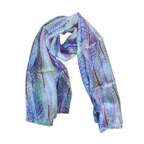 Silk Scarf with Botanical Print