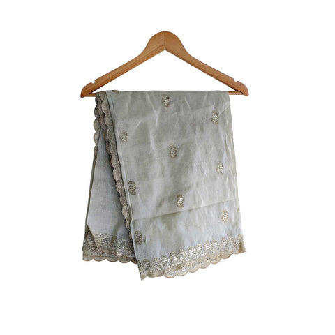 India Scarves Silk Dupatta with Intricate Embroidery