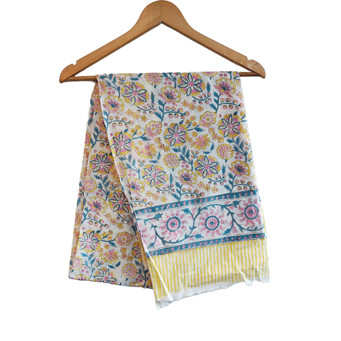 Bagru Block Print Sarong, Sarong Beach Wrap, Cotton Sarong,Pareo, Summer Pareo ,Size 45X80 Inc(Floral Printed )