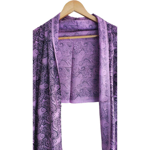 Women's Reversible Silk Viscose Summer Stole, with Fringe Tassels, 185 x 75 cm