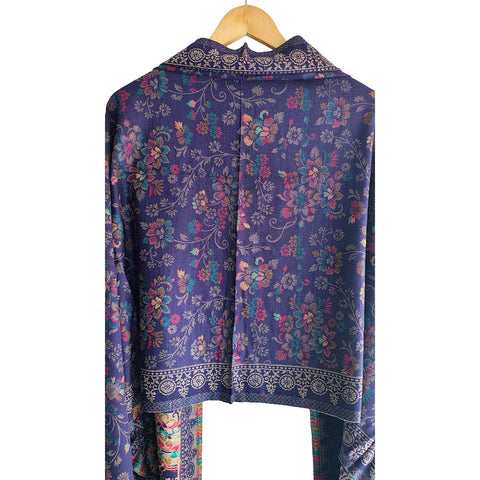 Earthy Elegance Embroidered Wool Stole | Artisan Winter Wrap (ISYVWC009)