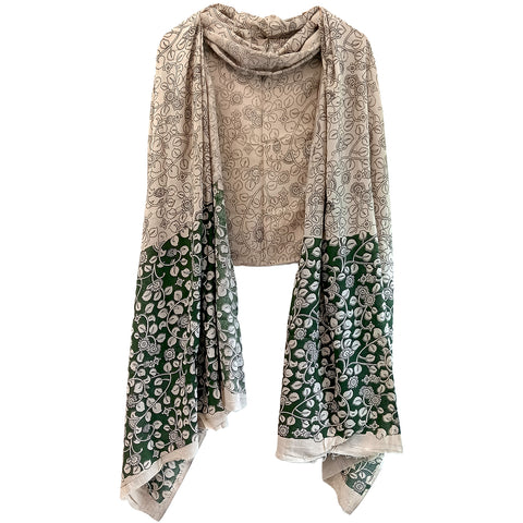 Kalamkari Hand Block Printed Cotton Dupatta 115X225 Cm