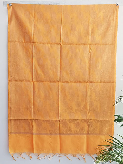 The Women's Art Silk Woven Banarasi Jacquard Dupatta(Yellow)